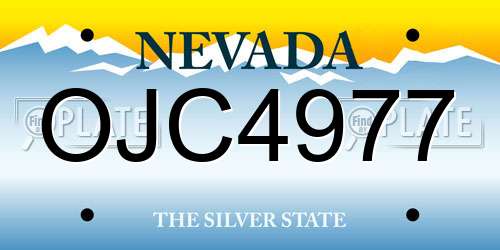 OJC4977 Nevada License Plate