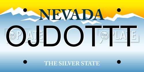 OJDOTTT Nevada License Plate
