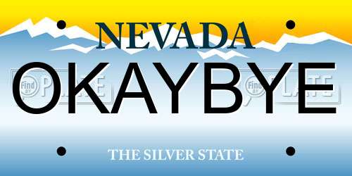 OKAYBYE Nevada License Plate