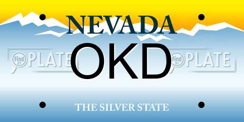 OKD Nevada License Plate