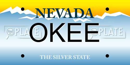 OKEE Nevada License Plate