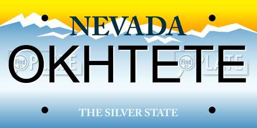 OKHTETE Nevada License Plate