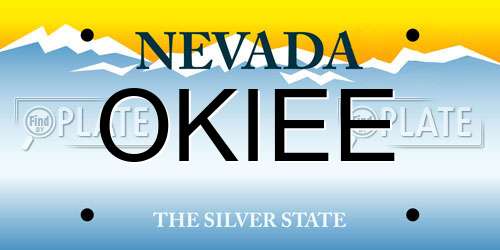 OKIEE Nevada License Plate