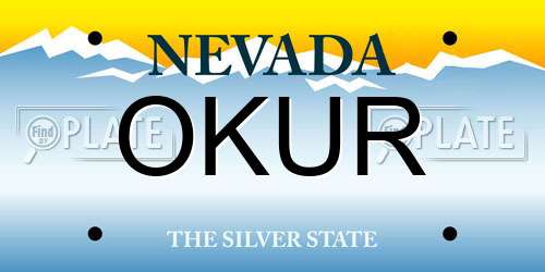 OKUR Nevada License Plate