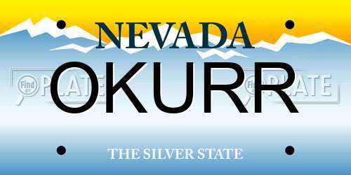 OKURR Nevada License Plate
