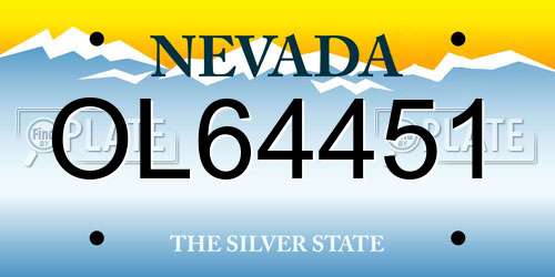 OL64451 Nevada License Plate