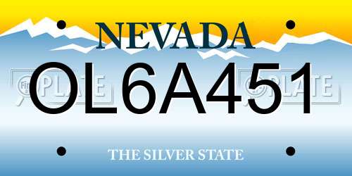OL6A451 Nevada License Plate