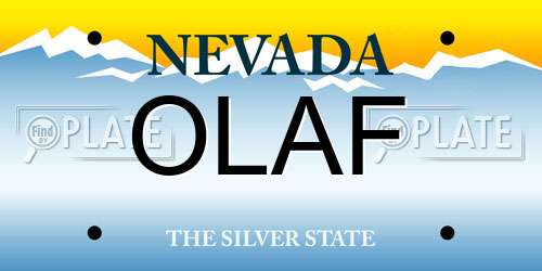 OLAF Nevada License Plate
