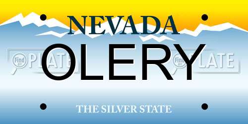 OLERY Nevada License Plate