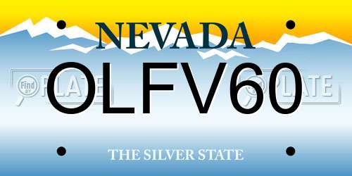 OLFV60 Nevada License Plate