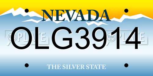 OLG3914 Nevada License Plate