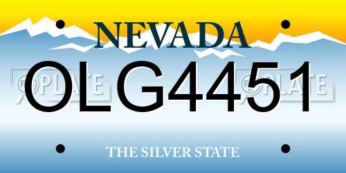OLG4451 Nevada License Plate
