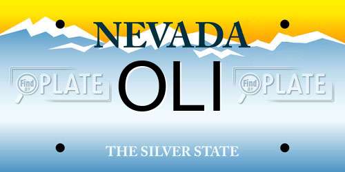 OLI Nevada License Plate
