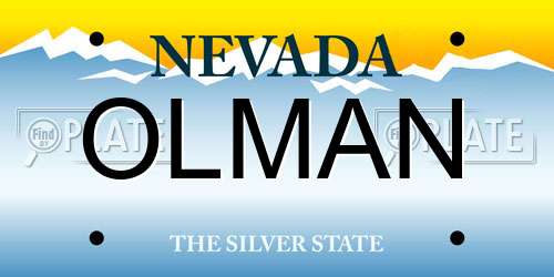 OLMAN Nevada License Plate