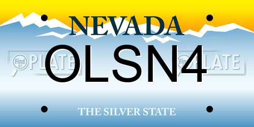 OLSN4 Nevada License Plate