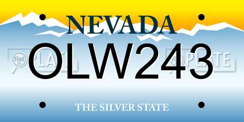OLW243 Nevada License Plate