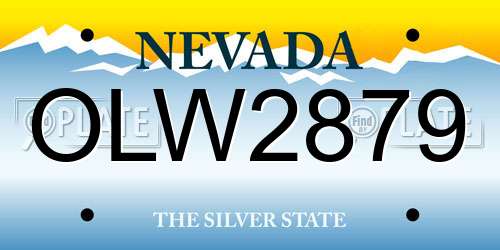 OLW2879 Nevada License Plate