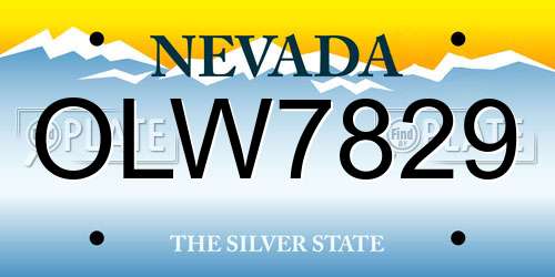 OLW7829 Nevada License Plate