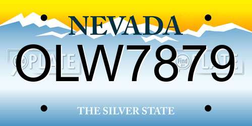 OLW7879 Nevada License Plate