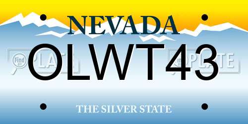 OLWT43 Nevada License Plate