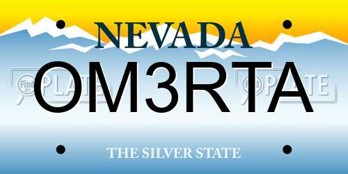 OM3RTA Nevada License Plate