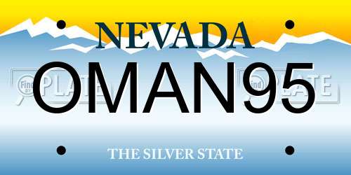 OMAN95 Nevada License Plate
