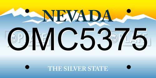 OMC5375 Nevada License Plate