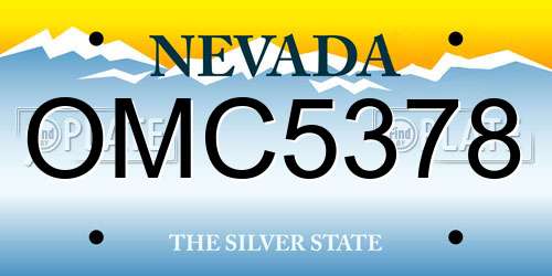 OMC5378 Nevada License Plate