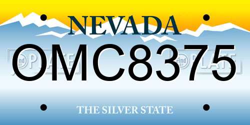 OMC8375 Nevada License Plate