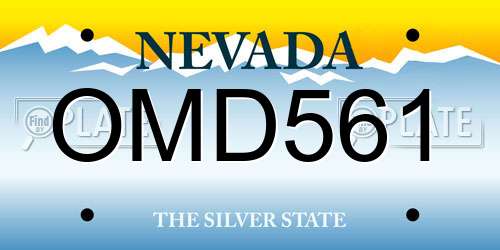 OMD561 Nevada License Plate