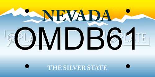 OMDB61 Nevada License Plate