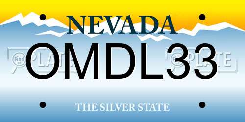 OMDL33 Nevada License Plate