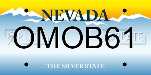 OMOB61 Nevada License Plate