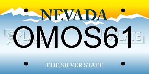 OMOS61 Nevada License Plate