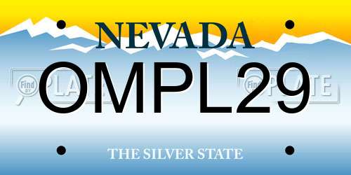 OMPL29 Nevada License Plate