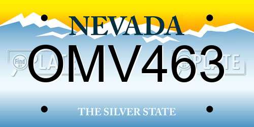 OMV463 Nevada License Plate