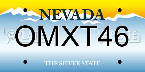 OMXT46 Nevada License Plate