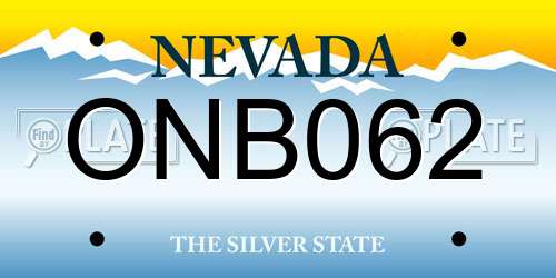 ONB062 Nevada License Plate
