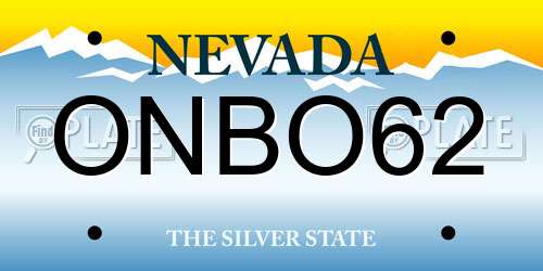ONBO62 Nevada License Plate