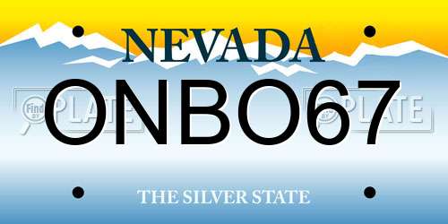 ONBO67 Nevada License Plate