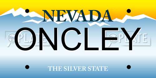 ONCLEY Nevada License Plate