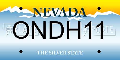 ONDH11 Nevada License Plate