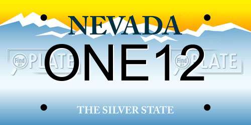 ONE12 Nevada License Plate
