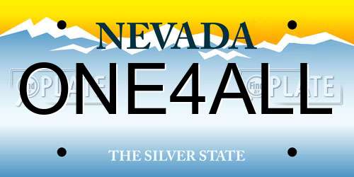 ONE4ALL Nevada License Plate