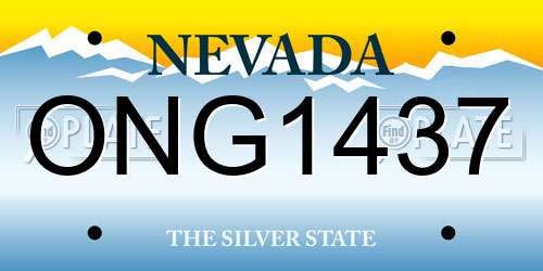ONG1437 Nevada License Plate