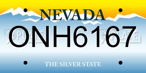 ONH6167 Nevada License Plate