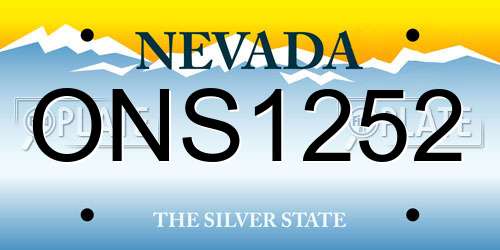 ONS1252 Nevada License Plate