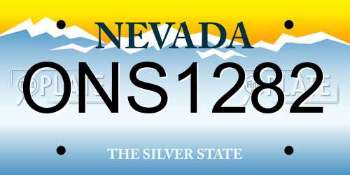 ONS1282 Nevada License Plate