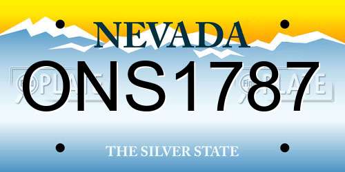 ONS1787 Nevada License Plate