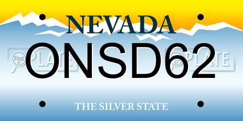 ONSD62 Nevada License Plate
